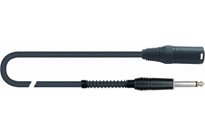 QuikLok Black Series Cable - 6.5mm straight mono jack to 3P Male XLR. 1M - Image 2