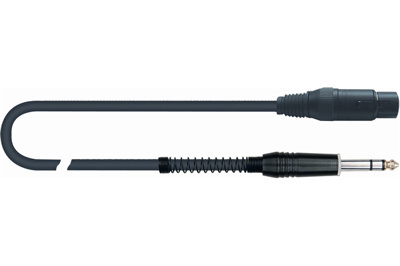 QuikLok Black Series Cable - 6.5mm straight stereo jack to 3P female XLR. 3M - Image 2