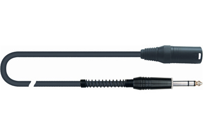 QuikLok Black Series Cable - 6.5mm straight stereo jack to 3P Male XLR. 1M - Image 2