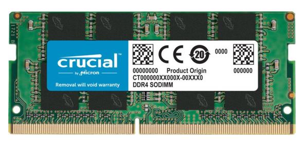 Crucial 16GB (1x16GB) DDR4 SODIMM 3200MHz CL22 1.2V Single Ranked Notebook Laptop Memory RAM – Micron (Crucial)-P MECN4-1X16G32S-P DDR4 SODIMM (Notebook) Product Image