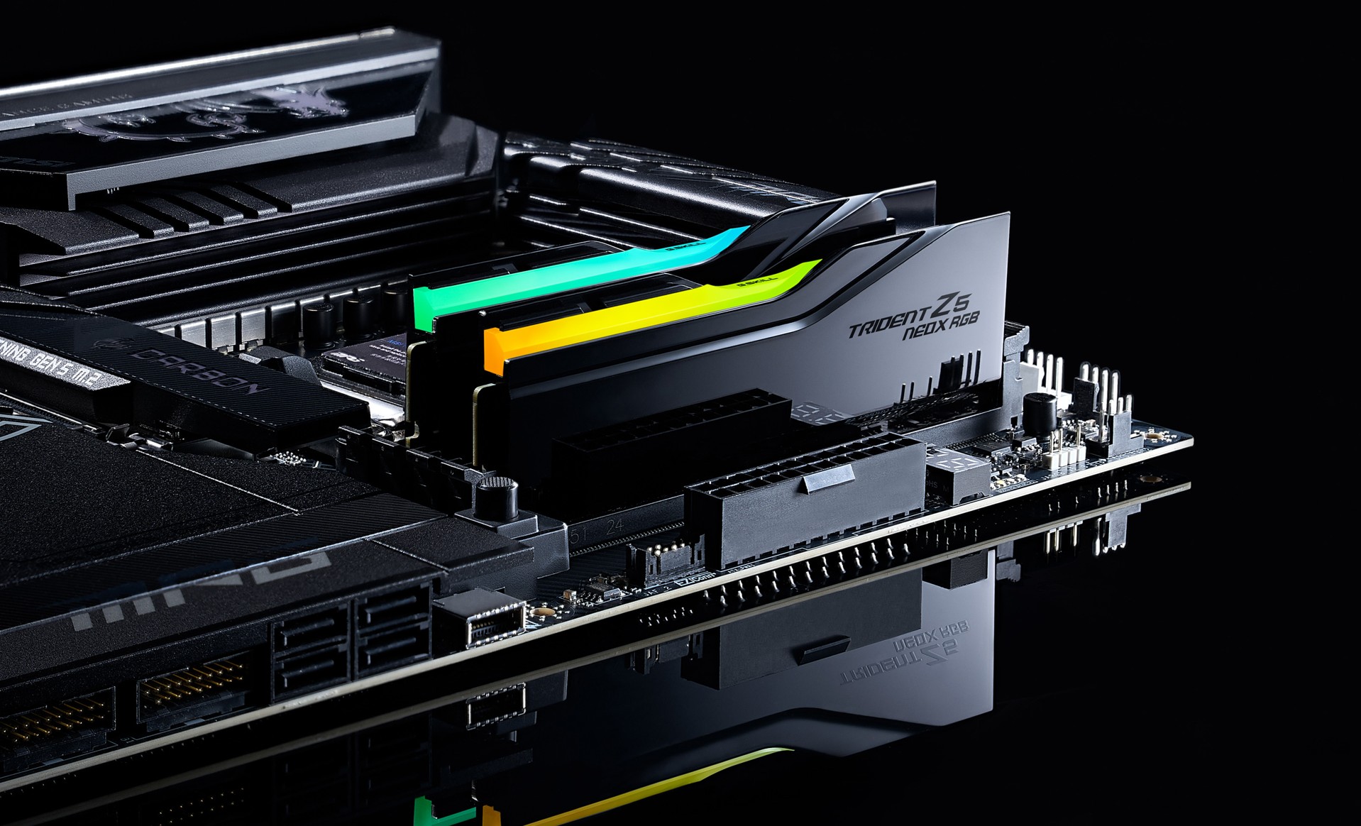 G.SKILL F5-6000A3038F16GX2-TZ5NXRK 32GB (2 x 16GB)/ DDR5 6000 MT/s/ Timings 30-38-38-32/ Voltage 1.35V/ TZ5 Neo X RGB AMD EXPO ™ Ultra Low Latency – G.SKILL MEGS-F5-6000-3038-TZ5NXRK DDR5 UDIMM (Desktop) Product Image
