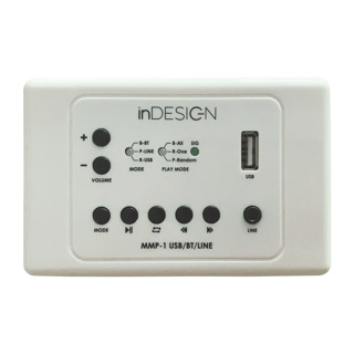 inDESIGN Multimedia Player Wall Plate. USB and Bluetooth playback. 3.5mm and balanced LINE in/out - Image 2