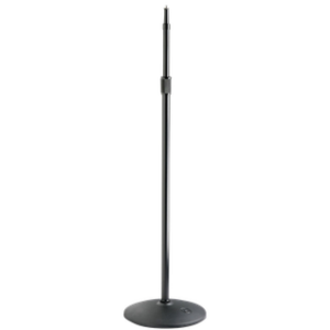 AtlasIED Professional Mic Stand Straight with round base. 965mm-1702mm extension. Black