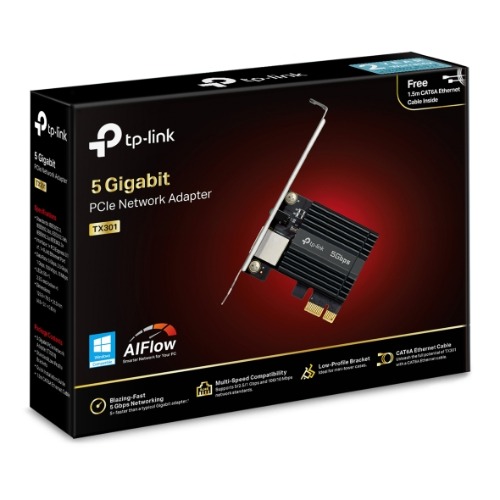 TP-Link TX301 5 Gigabit PCI Express Network Adapter – TP-LINK NWTL-TX301 PCI-E Network Adaptors Product Image