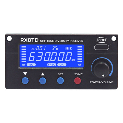 Parallel 100 channel selectable true diversity IrDA UHF receiver module