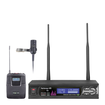 Parallel Lapel wireless system package. LCD menu driven display