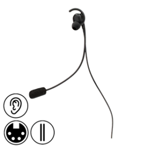 Pliant Single-Ear Universal Fit In-Ear Headset with noise cancelling electret microphone and a 4-Pin Female XLR connector