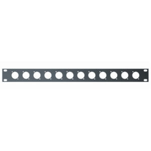 QuikLok RS243 1-U rack panel with mounting holes for 12 XLR connectors