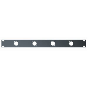 QuikLok RS289 1-U rack panel with mounting holes for 4 XLR connectors