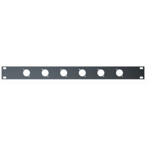 QuikLok RS290 1-U rack panel with mounting holes for 6 XLR connectors