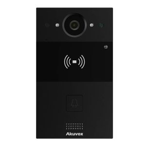 AkuvoxSIP INTERCOM WITH ONE BUTTON VIDEO & CARD READER BLACKIP Audio & Video