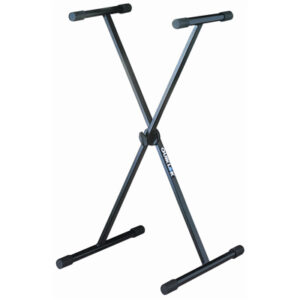 QuikLok T10 BK IC T-reX single braced single tier keyboard stand (single 4-colour box) - Black