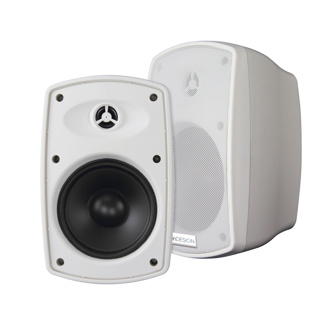 inDESIGN Surface mount passive speaker pair. 50watts 100V/8ohm. IP65 rated. White