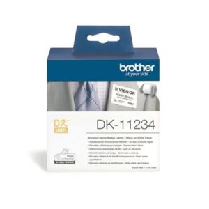 Brother DK-11234 - WHITE 60MM  x 86.10MM  x 260 NAME BADGE LABELS – Brother COB-DK11234 Brother - Labellers Product Image