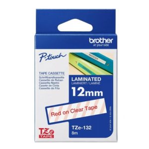 Brother TZE-132 12MM RED ON CLEAR TZE TAPE – Brother COB-TZE-132 Brother - Labellers Product Image