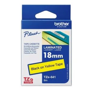 Brother 18mm Black on Yellow TZE Tape – Brother COB-TZE-641 Brother - Labellers Product Image