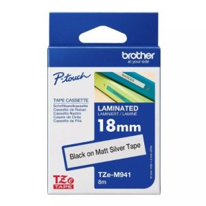 Brother 18mm Black on Silver Matt TZE Tape – Brother COB-TZE-M941 Brother - Labellers Product Image