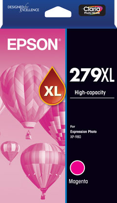 EpsonEPSON 279XL MAGENTA CLARIA PHOTO HD INK CARTRIDGE FOR XP-980InkJet Cartridges