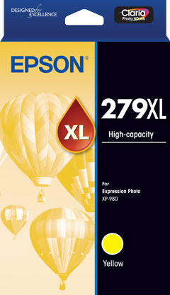 EpsonEPSON 279XL YELLOW CLARIA PHOTO HD INK CARTRIDGE FOR XP-980InkJet Cartridges