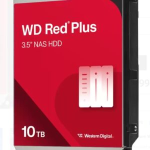 Western Digital WD Red Plus 10TB 3.5' NAS HDD SATA3 7200RPM 256MB Cache 24x7 180TBW ~8-bays NASware 3.0 CMR Tech 3yrs wty (replacement of WD101EFBX) – Western Digital HAWD-RD35-10TB3 3.5' SATA HDD (Desktops) Product Image
