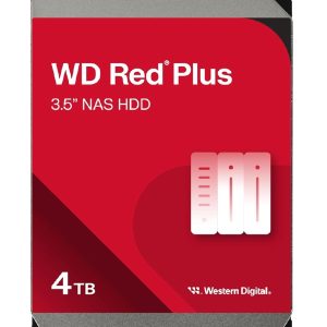 Western Digital WD Red Plus 4TB 3.5' NAS HDD SATA III NAS Hard Drive 5400 RPM 128MB Cache 180MB/S 180TB/Year 3Y warranty (WD40EFZZ) – Western Digital HAWD-RD35-4TB-128MB 3.5' SATA HDD (Desktops) Product Image
