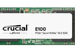 Crucial E100 1TB Gen4 NVMe SSD 5000/4500 MB/s R/W 80TBW 350K/460K IOPS 1M hrs MTTF M.2 2280 PCIe4 3yrs ~Crucial P3 CT1000P3SSD8 – Micron (Crucial)-P HBC-E100-1TB-P M.2 NVMe PCIe SSD Product Image