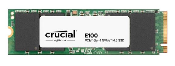 Crucial E100 1TB Gen4 NVMe SSD 5000/4500 MB/s R/W 80TBW 350K/460K IOPS 1M hrs MTTF M.2 2280 PCIe4 3yrs ~Crucial P3 CT1000P3SSD8 – Micron (Crucial)-P HBC-E100-1TB-P M.2 NVMe PCIe SSD Product Image