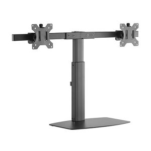 Brateck Dual Free Standing Screen Pneumatic Vertical Lift Monitor Stand Fit Most 17‘-27’ Monitors Up to 6kg per screen VESA 75x75/100x100 – Brateck MABT-LDT-22T02 Dual Monitor Product Image