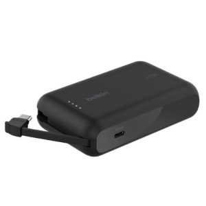 Belkin BoostCharge 10K Power Bank with Integrated 20W USB-C Cable (5.7 cm)  - Black (BPB021fqBK)