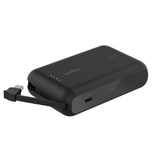 Belkin BoostCharge 10K Power Bank with Integrated 20W USB-C Cable (5.7 cm) - Black (BPB021fqBK)