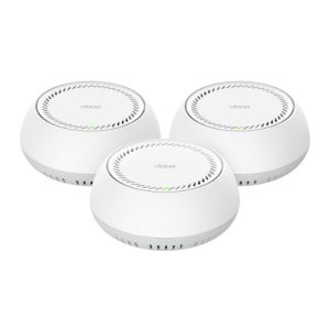 TP-Link Deco BE65-PoE(3-pack) BE11000 Whole Home Mesh Wi-Fi 7 System with PoE 688 Mbps at 2.4 GHz + 4324 Mbps at 5 GHz + 5764 Mbps 6 GHz – TP-LINK NWTL-DECOBE65-POE-3 Mesh Networking Product Image