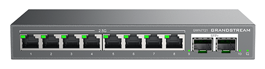 GrandstreamLAYER 2-LITE MANAGED MULTI-GIG SWITCH 8 X 2.5 GIGE 2 X 10G SFPIP Audio & Video
