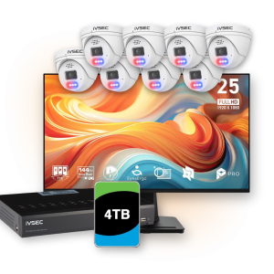 IVSECIVSEC KIT 4 X NC110ADX 5MP IP 4 X NC323ADX 8MP IP 1 x NR308XD-4TB 1 x IVMN102YAIP Integrated Dome